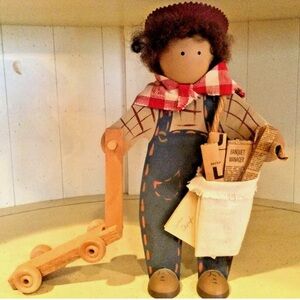 Farmhouse Lizzie High Doll Christopher High Newspaper Boy with Scooter